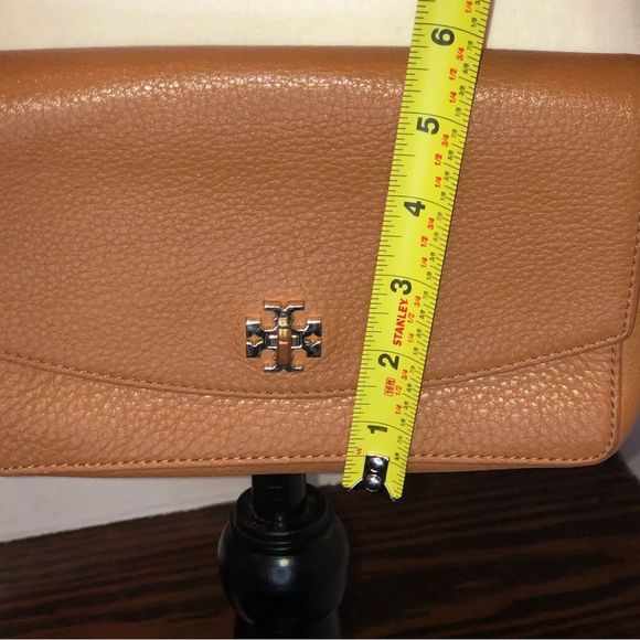 TORY BURCH Saddle Brown Tumbled Leather Crossbody Shoulder Bag - Picture 3 of 15